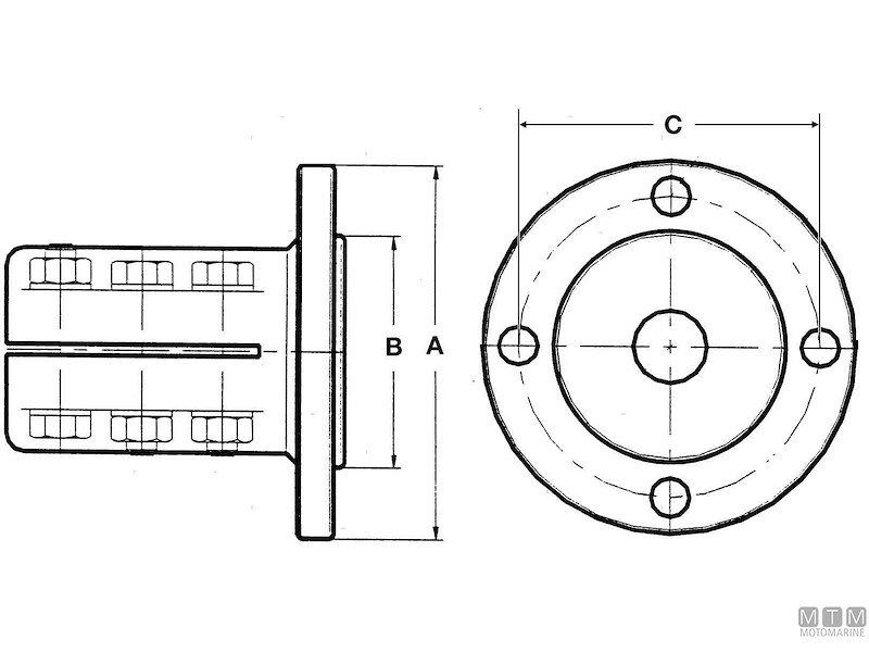 Giunto per  Asse ø 45/50 mm