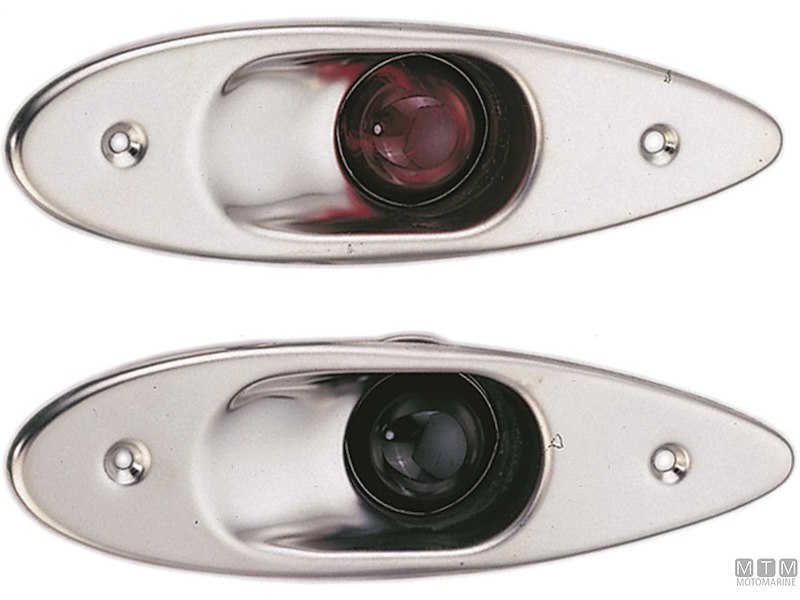 FANALI DI PRUA LED 12V INOX ROSSO/VERDE 