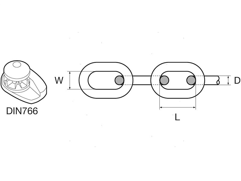 Catena Calibrata in Acciaio Zincato