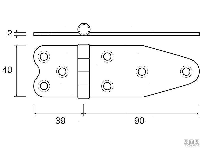 CERNIERA ECC 40X39/90MM INOX 