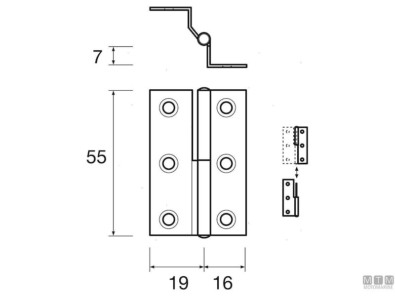 Cerniera Sfilabile a Sbalzo Quadra L