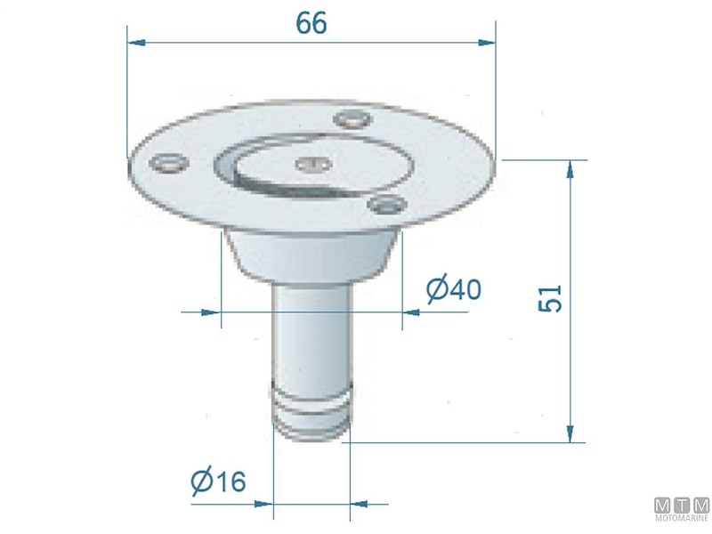 SFIATO DRITTO ROCA CE D16MM INOX 
