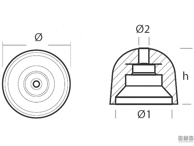 Anodo Ogiva per Bow Thruster Bcs