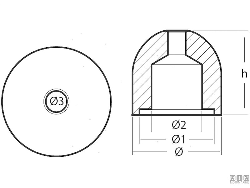 ANODO A OGIVA PER BOW THRUSTER MAX POWER IN ZINCO 