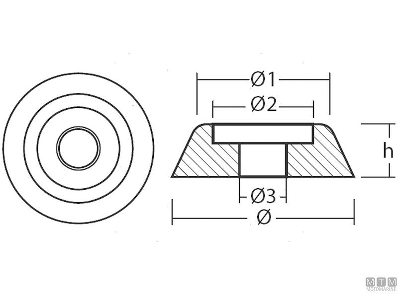 Anodo Ogiva per Bow Thruster Lewmar 