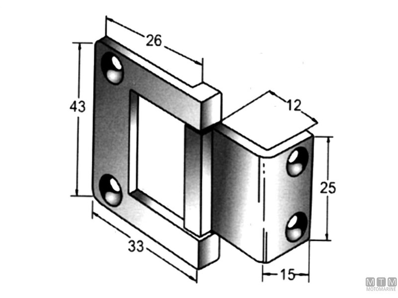 CERNIERA ECC PORTELLI 43X33MM INOX 