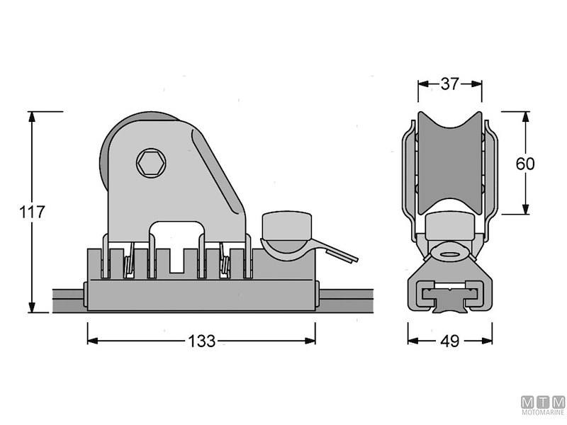 Carrello e Rotaia Genoa 32x6