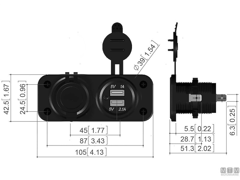 PRESA 12V + DUAL USB 