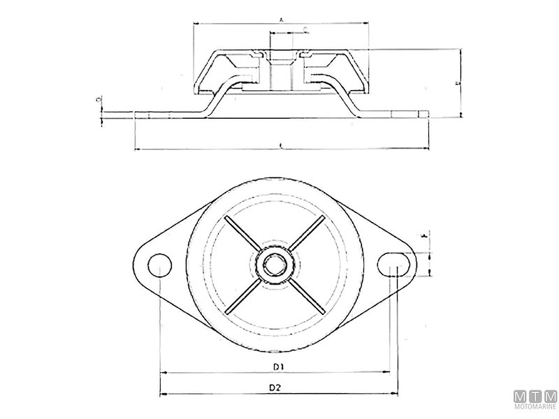 Supporto Antivibrante Small 105 kg