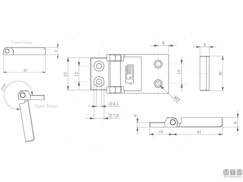 CERNIERA A FILO ECC 45X30MM INOX 