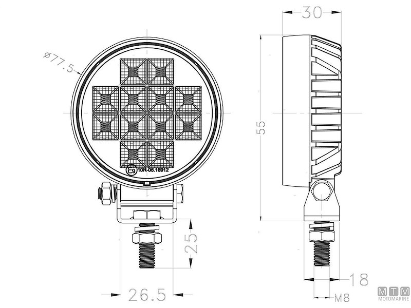 Faretto LED da Coperta e Pozzetto S-line D80 12W Flood