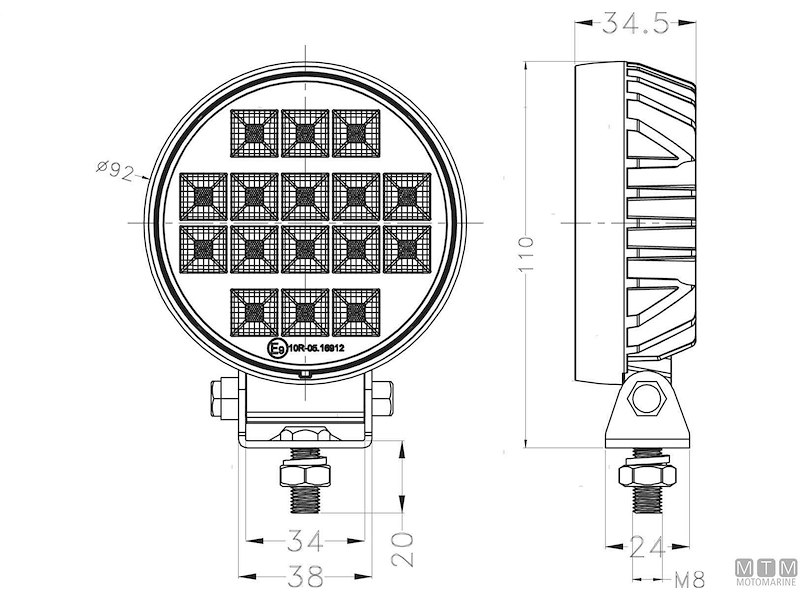 Faretto LED da Coperta e Pozzetto S-line D90 16W Flood