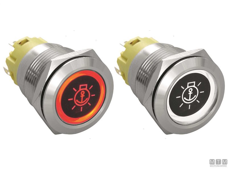 Interruttore Inox a Filo LED con Etichette