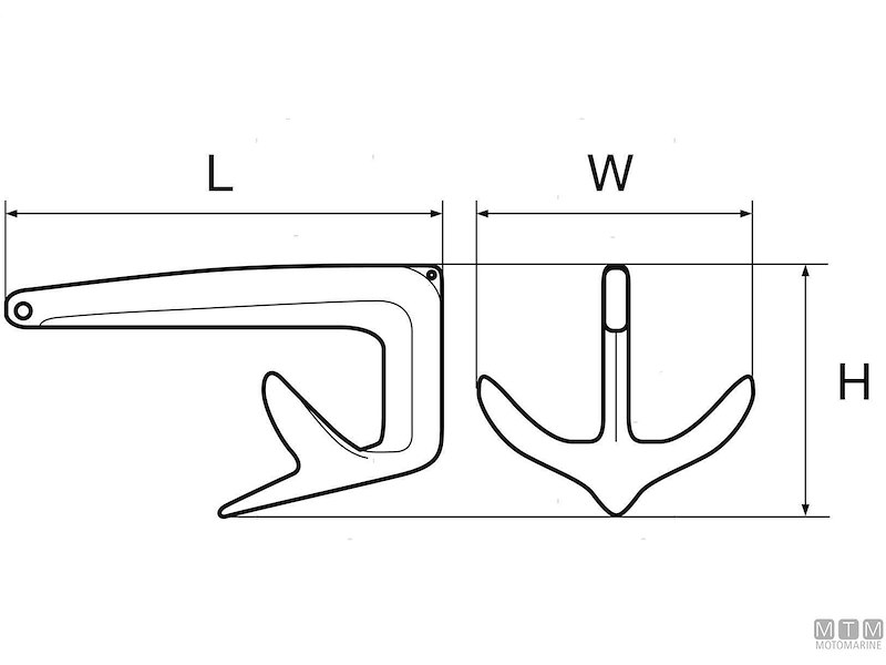 Ancora 3-Wing in Acciaio Inox