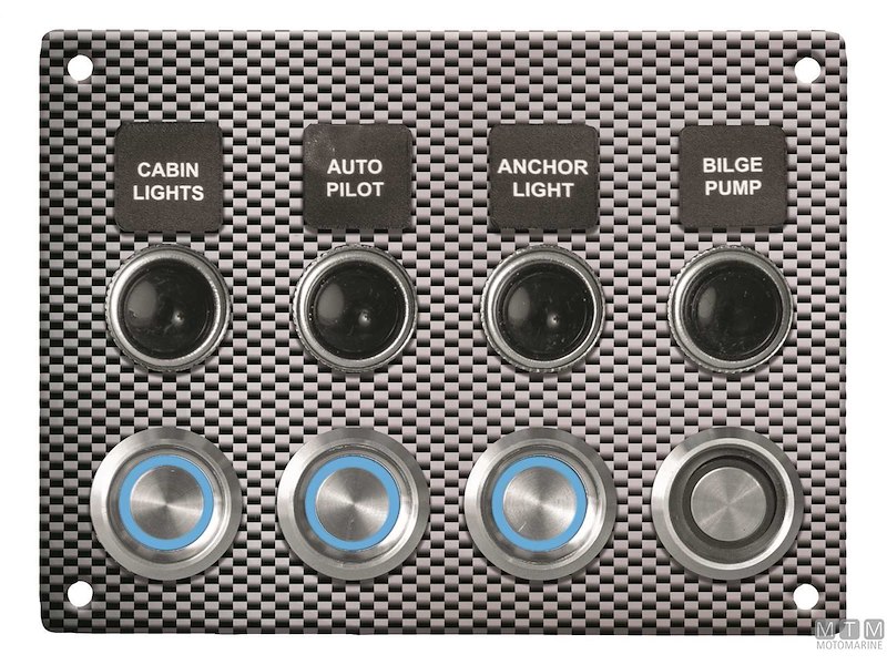 Pannello Aluminum Carbon con Pulsanti Inox e Valvole