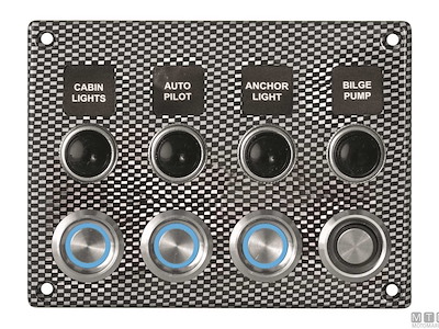 Pannello Aluminum Carbon con Pulsanti Inox e Valvole