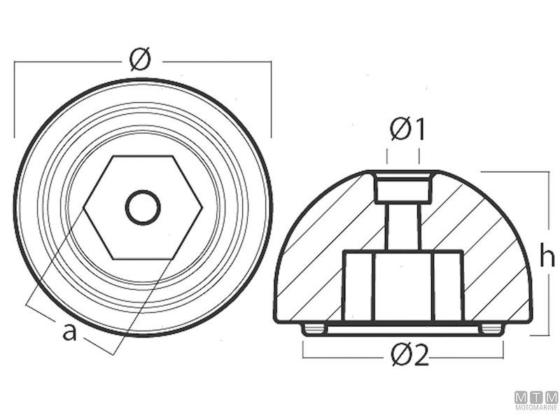 Anodo Ogiva per Bow Thruster Quick BTQ 140-185