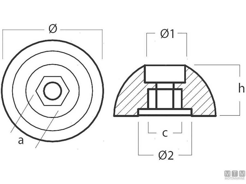 Anodo Ogiva per Bow Thruster Quick BTQ110