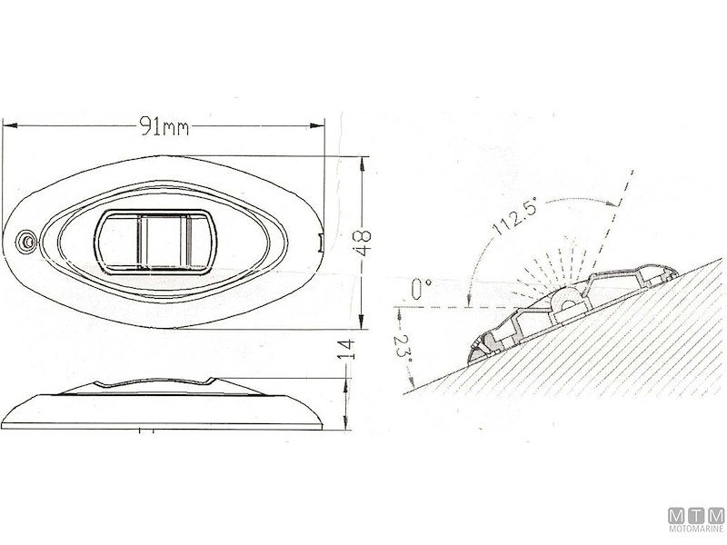 COPPIA FANALI DI PRUA ROSSO/VERDE LED ACCIAIO INOX