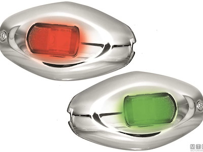 COPPIA FANALI DI PRUA ROSSO/VERDE LED ACCIAIO INOX
