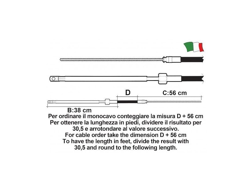 Monocavo Ultraflex M58 per timonerie T67