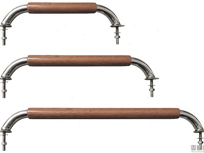 Passamano in Acciaio Inox e Teak con Base