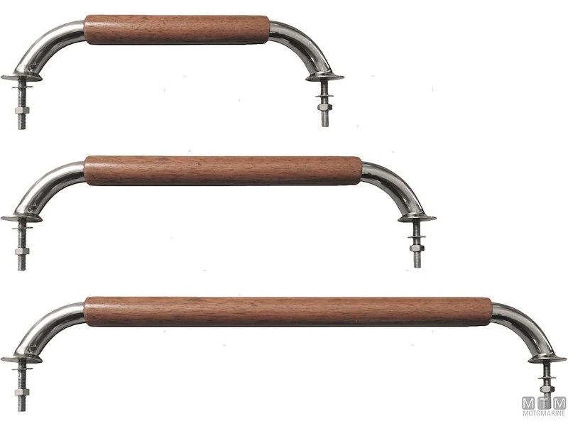 Passamano in Acciaio Inox e Teak con Base