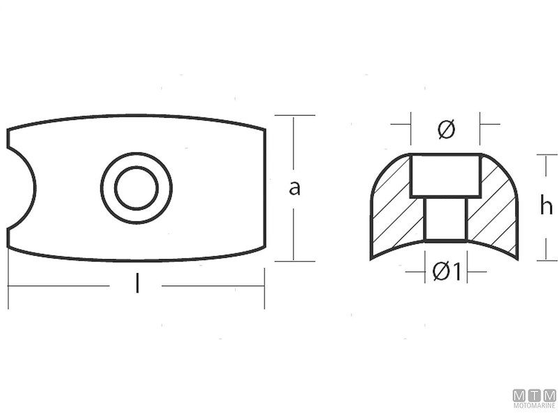ANODO PLACCA PER BOW THRUSTER VOLVO IN ZINCO 
