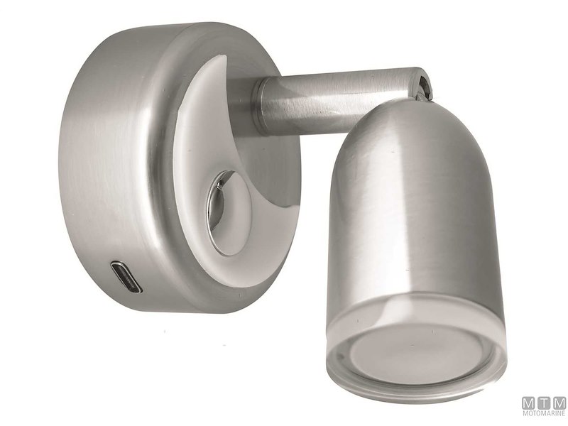 LUCE SPOT LED ORIENTABILE USB TOUCH ALLUMINIO SATINATO