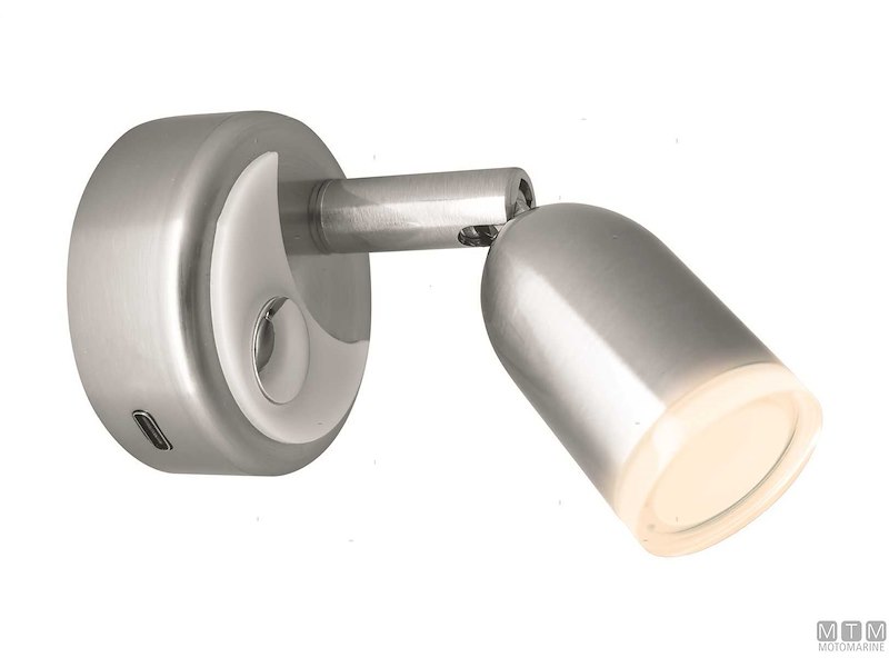 LUCE SPOT LED ORIENTABILE USB TOUCH ALLUMINIO SATINATO