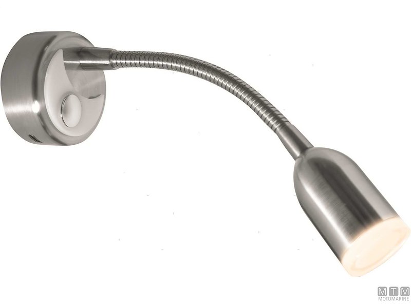 LUCE SPOT LED ORIENTABILE FLEX USB TOUCH ALLUMINIO SATINATO