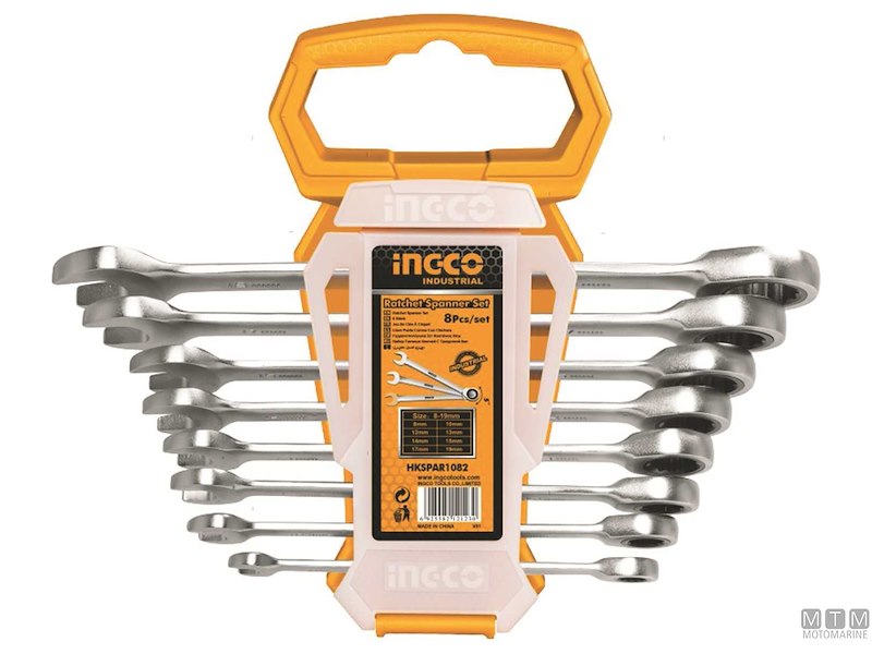 CHIAVI FISSE CON CRICCHETTO 8-19MM SET 8PZ