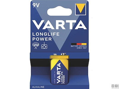 BATTERIA VARTA 9V TRANSISTOR ALCALINE LONGLIFE POWER